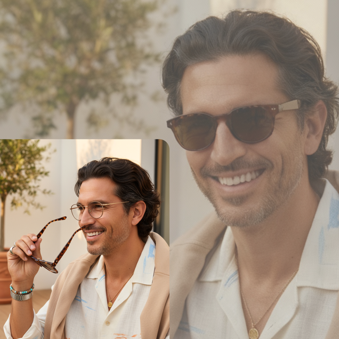 Gafas de sol superpuestas