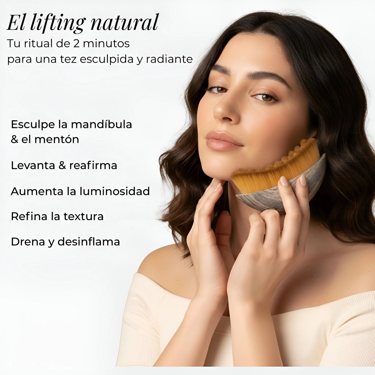 Cepillo contorno facial linfatico - Desinflama drena y esculpe