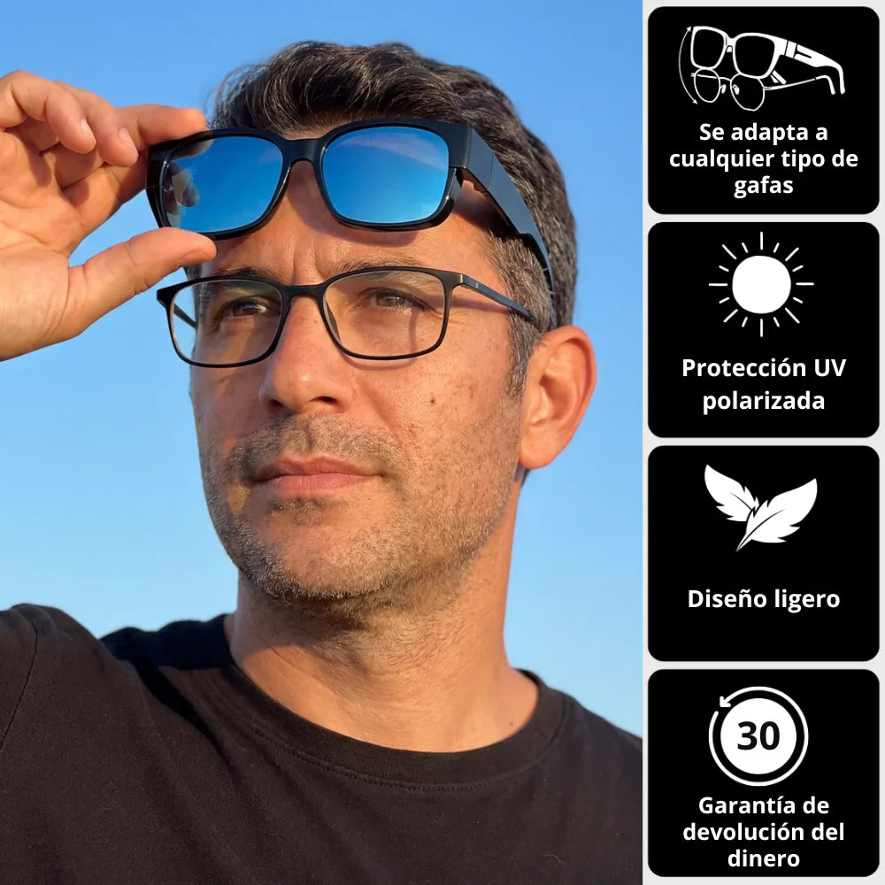 Gafas de sol superpuestas