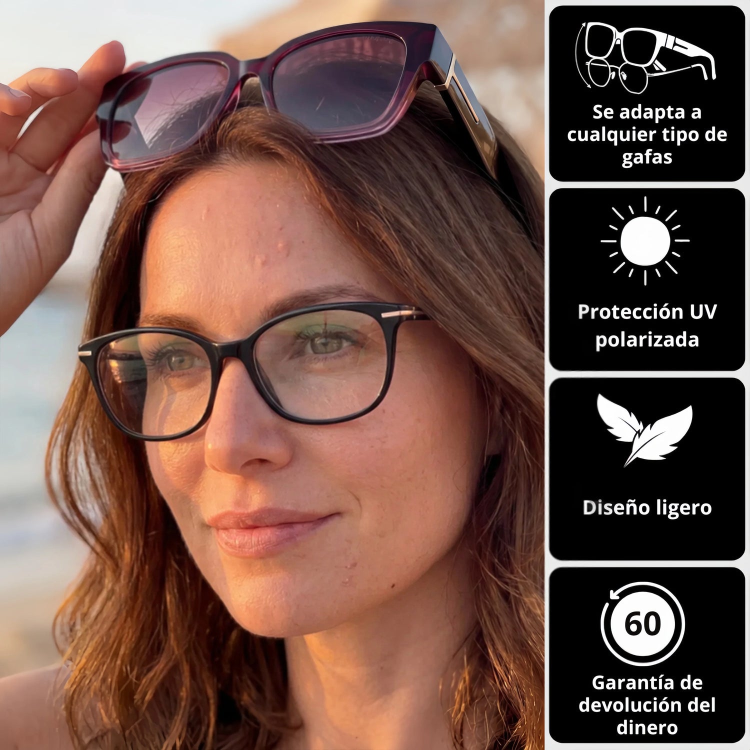 Gafas de sol superpuestas - Mujer